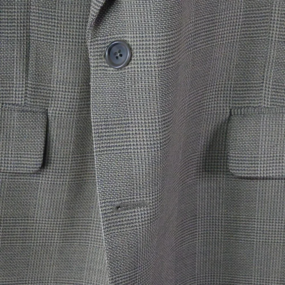 Jack Victor Fits‎ 44L Blue Gold Woven Wool 2Btn Blazer Suit Sport Coat Jacket